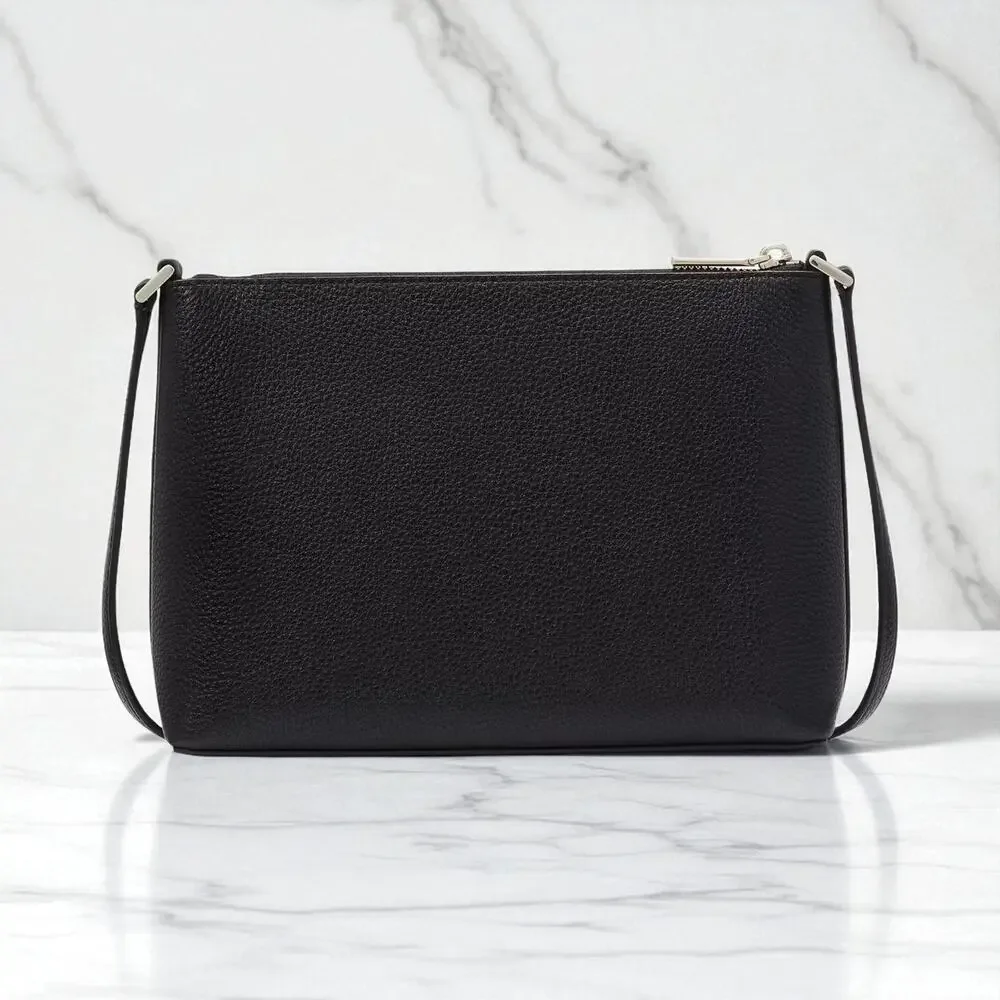 Kate Spade Leila Crossbody Purse in Black Pebbled Leather KG464